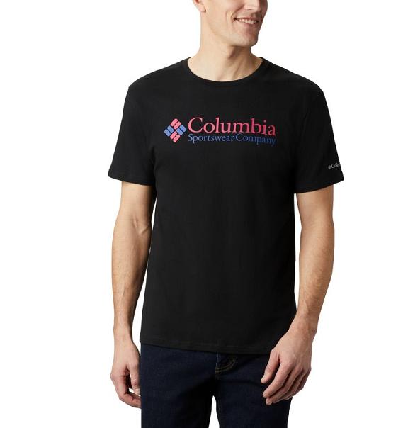 Columbia Mens T-Shirt Sale UK - CSC Basic Logo Clothing Black UK-346835